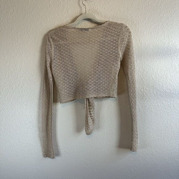 Alice + Olivia Cropped Cardigan Fergie Tie Front Small Fairy Cottagecore Boho - Picture 3 of 9